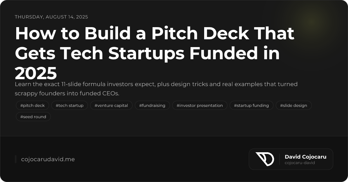 How to Build a Pitch Deck That Gets Tech Startups Funded ...